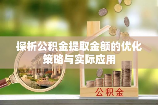 亳州探析公积金提取金额的优化策略与实际应用